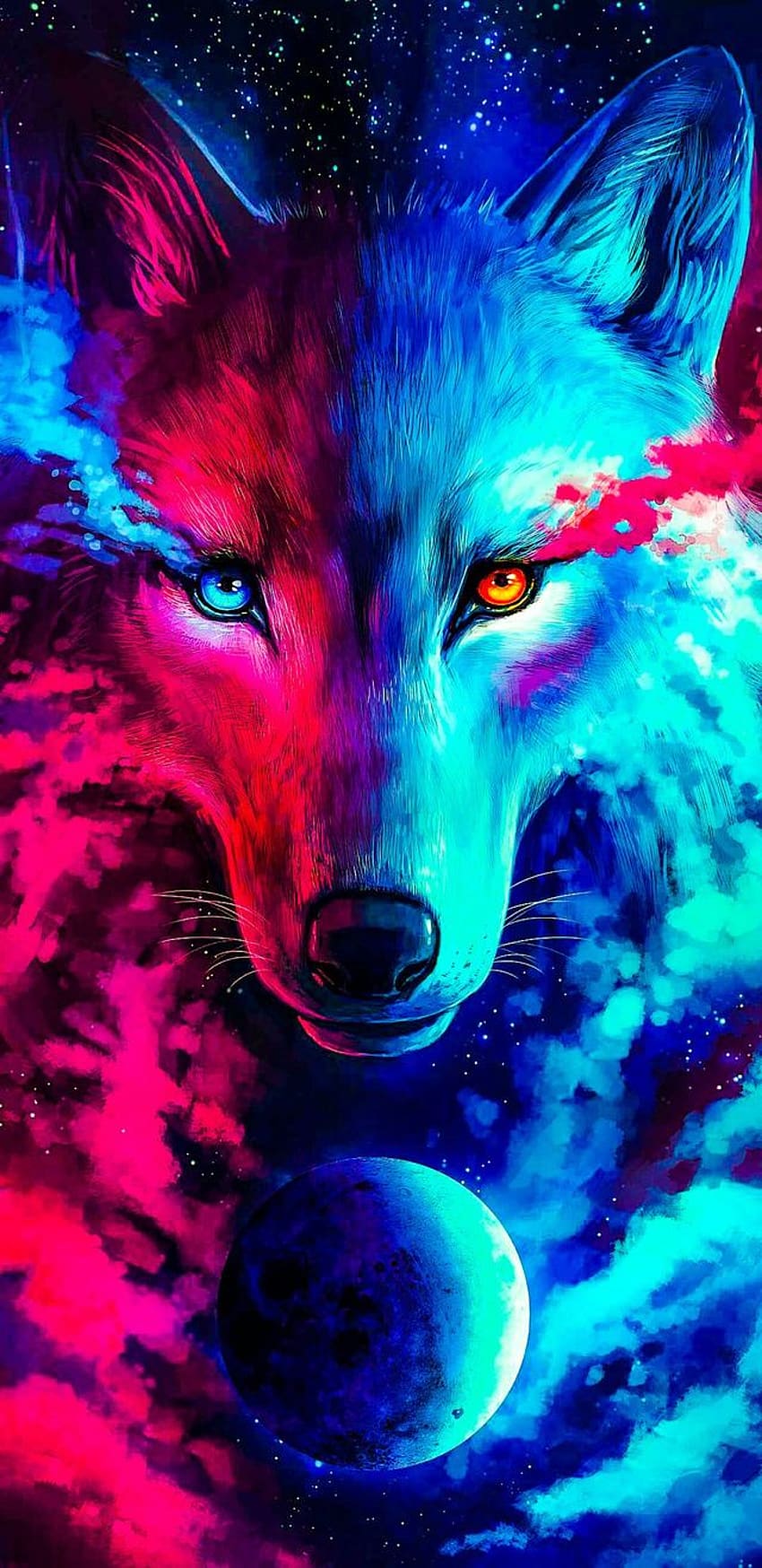 wolfs, universe HD phone wallpaper