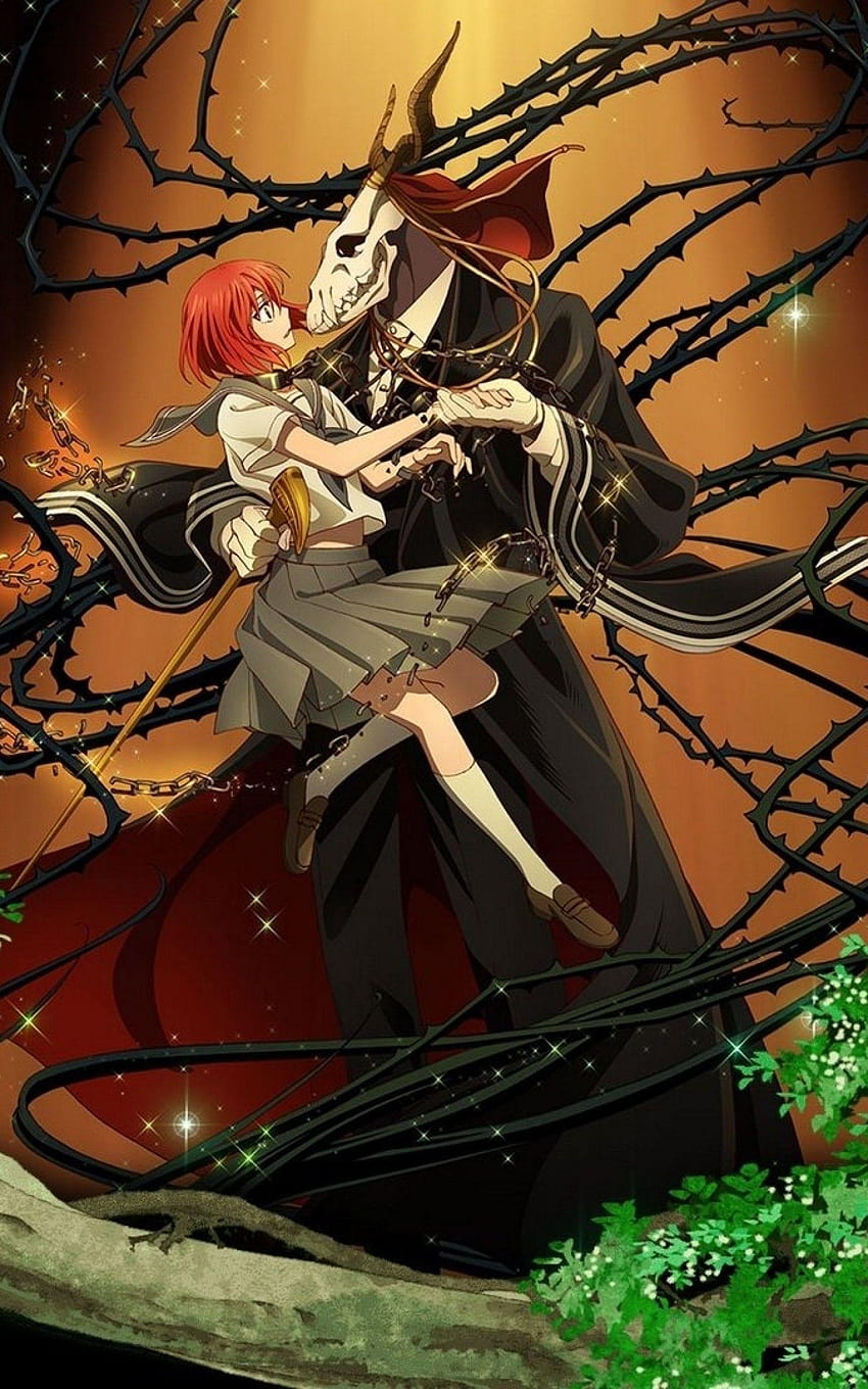 Wallpaper background, round, two, Mahou Tsukai no Yome, The Ancient Magus'  Bride, Elias Ainsworth, Hatori Chise for mobile and desktop, section сёнэн,  resolution 2000x2000 - download