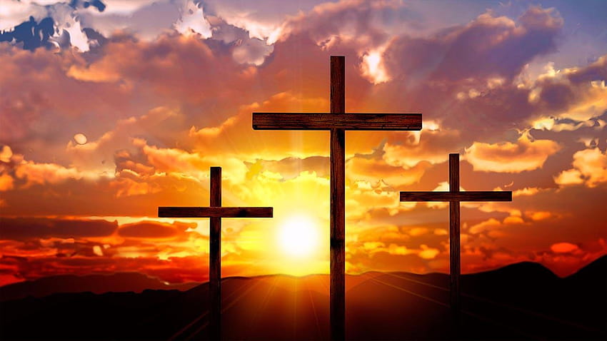 Majestic Of Crosses And Jesus Three, die drei Kreuze von Golgatha HD-Hintergrundbild