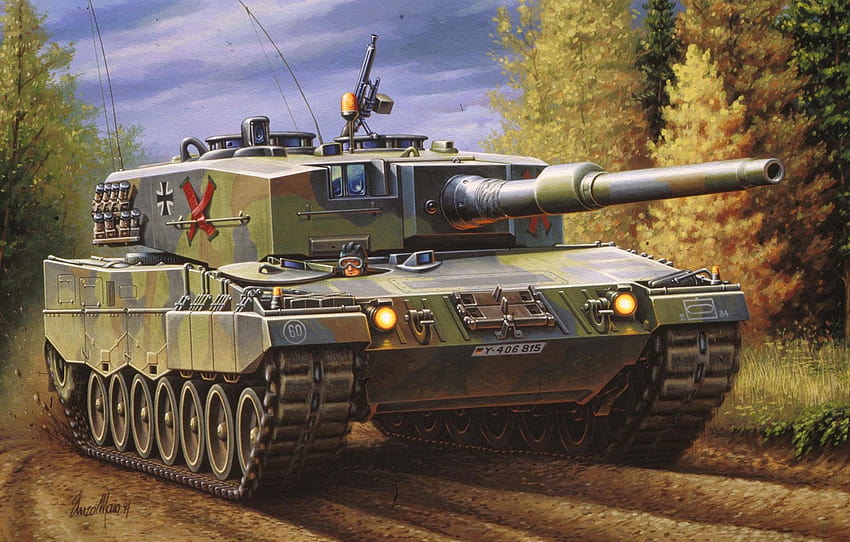 guerra, arte, carro armato. carri armati tedeschi, pittura, leopardo 2 a4, sezione оружие, carro armato leopardo Sfondo HD