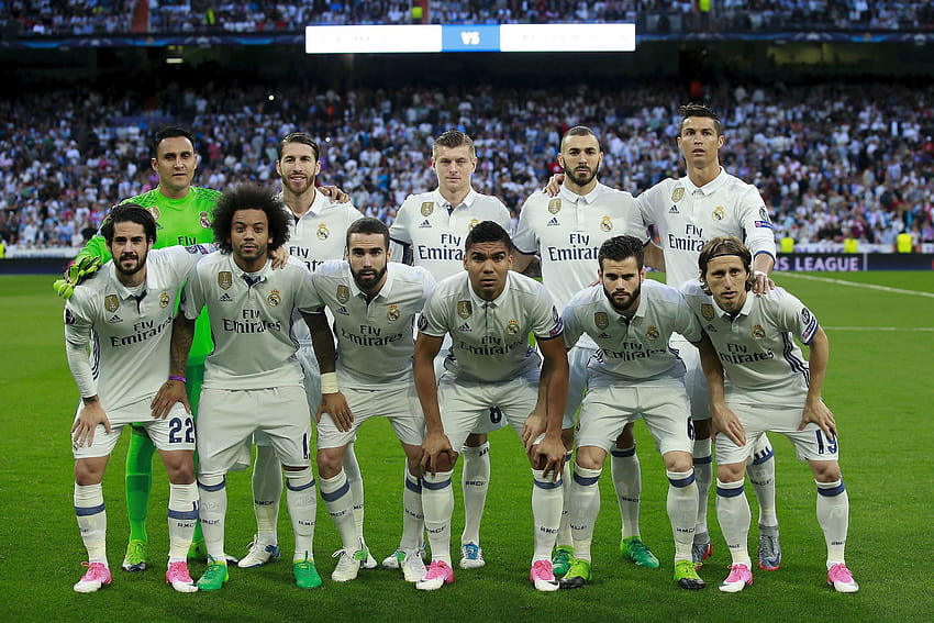 Екип Реал Мадрид 2018 широкоекранни пълни на Android, играчи на Реал Мадрид 2018 HD тапет