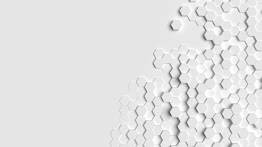 Grid Hexagonal White, white hexagons HD wallpaper