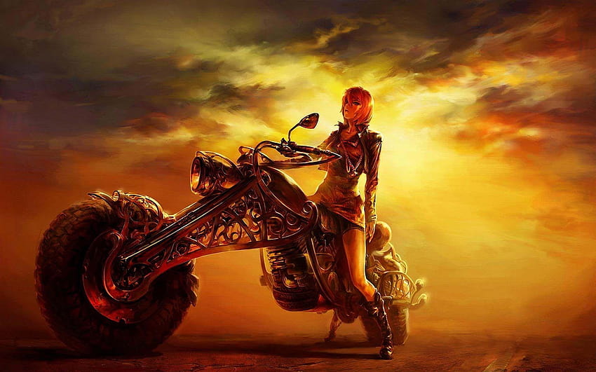 Motorcycle Rider iPhone Wallpaper  Dijital boyama Fotoğraf kabini  Savaşçı kadın