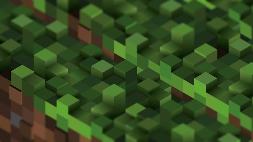 Minecraft green blocks, grass block HD wallpaper