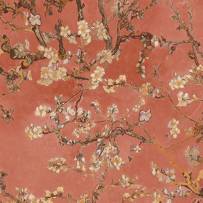 Red Almond Tree, van gogh blossom HD phone wallpaper