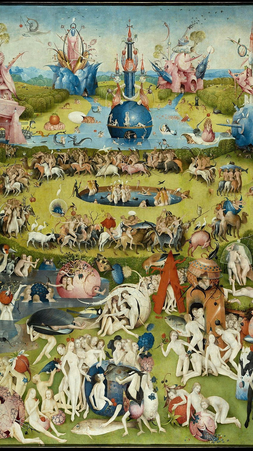 1080x1920 Der Garten der Lüste, Hieronymus Bosch, Triptychon 2521 HD-Handy-Hintergrundbild