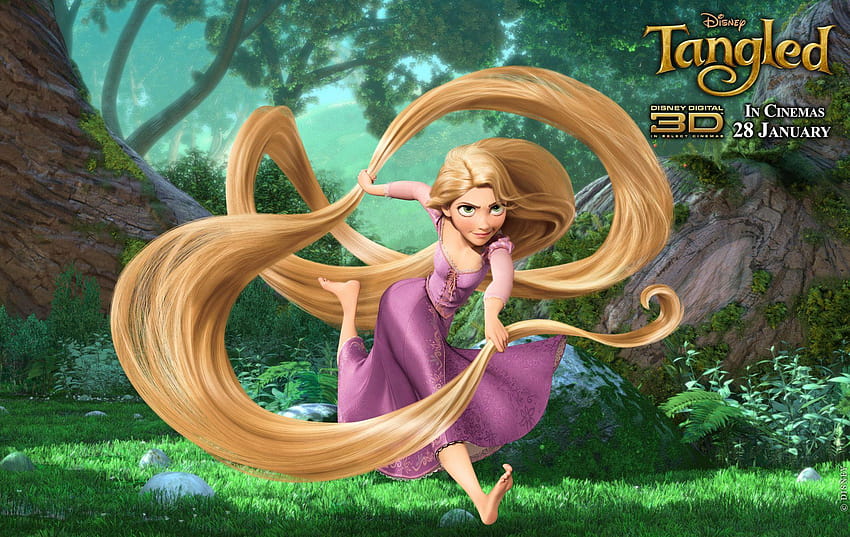 Rapunzel de Disney's Tangled Movie, películas de disney en 3d fondo de pantalla