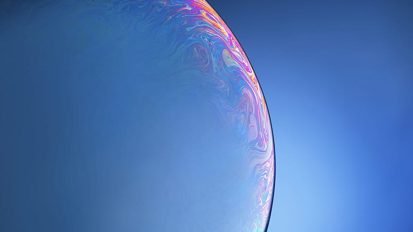 Ziemia, planeta, bańka, niebieski, iPhone XR, iOS 12, zapas, abstrakcyjny Tapeta HD