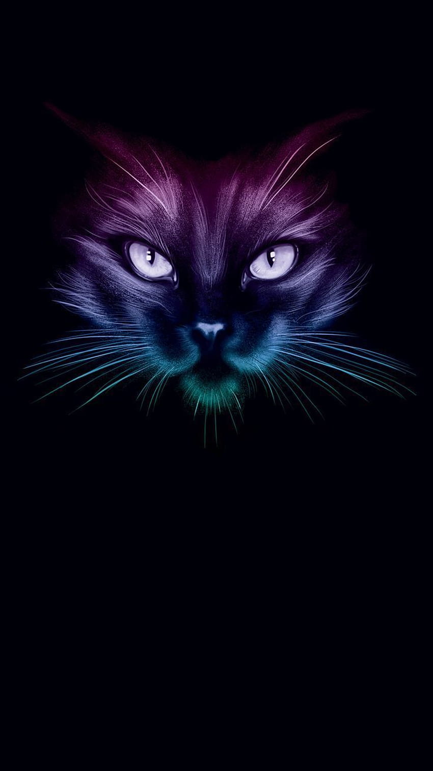 Arte do gato preto, Cores do gato, Neon catbr.pinterest, neon pets Papel de parede de celular HD