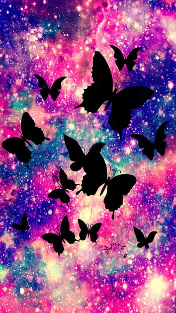 Glitter Sparkle Galaxy Purple Butterflies Shimmer 731  Purple butterfly  wallpaper, Purple glitter wallpaper, Purple wallpaper iphone