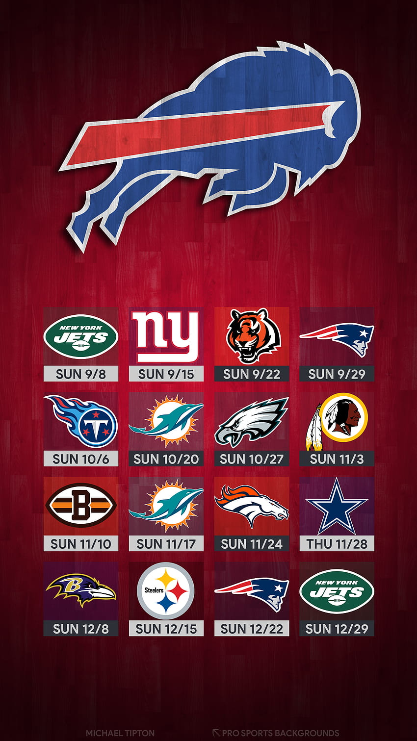 Shoutout to ProSportsBackgrounds for the sweet Bills schedule wallpaper :  r/buffalobills