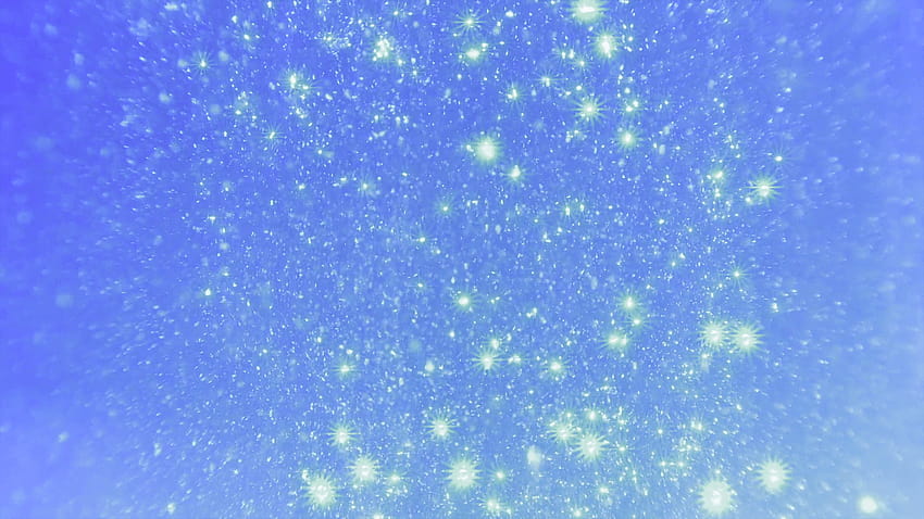 Percikan ajaib, gelembung, partikel, cahaya, bintang mengambang di atas latar belakang cahaya biru Wallpaper HD