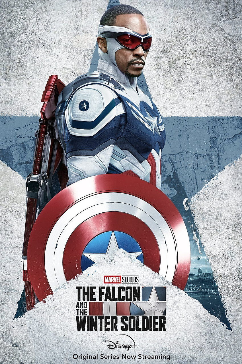 El nuevo póster de THE FALCON AND WINTER SOLDIER presenta al Capitán América de Anthony Mackie, anthony mackie como el capitán américa fondo de pantalla del teléfono