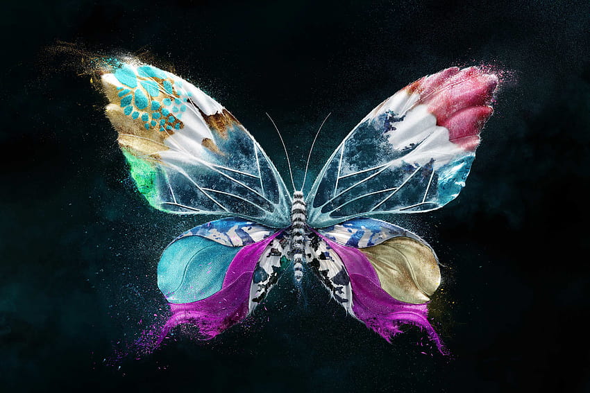 digitale Reisevision, Schmetterlingskunst HD-Hintergrundbild