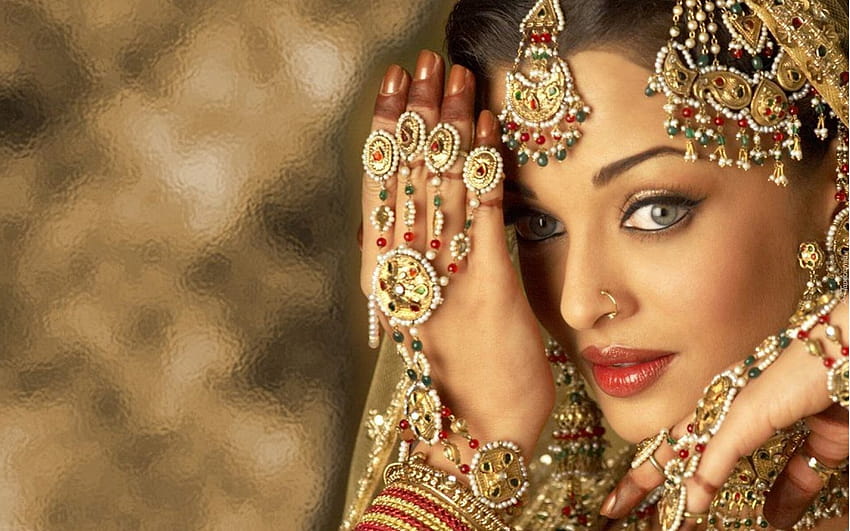 Aishwarya Rai Зашеметяващ външен вид в бижута, модел на бижута HD тапет