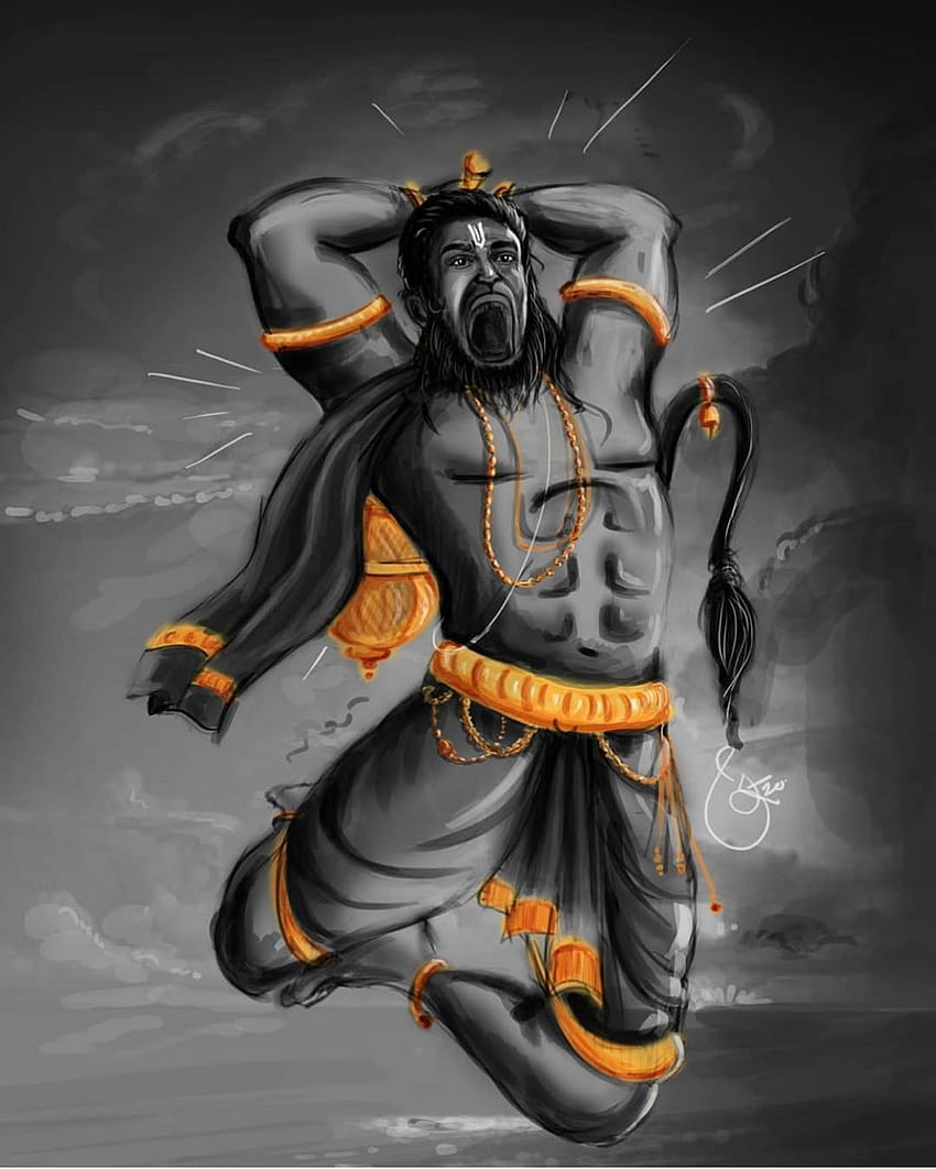 Hanuman In Black Smoke Background Hanuman, HD Wallpaper