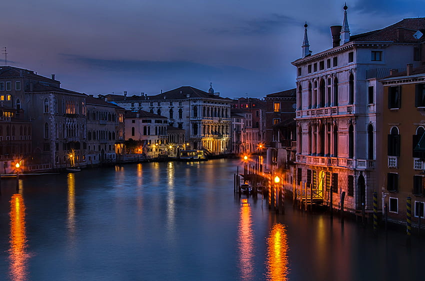 이탈리아 San Polo 베니스 Veneto Canal Night Street HD 월페이퍼