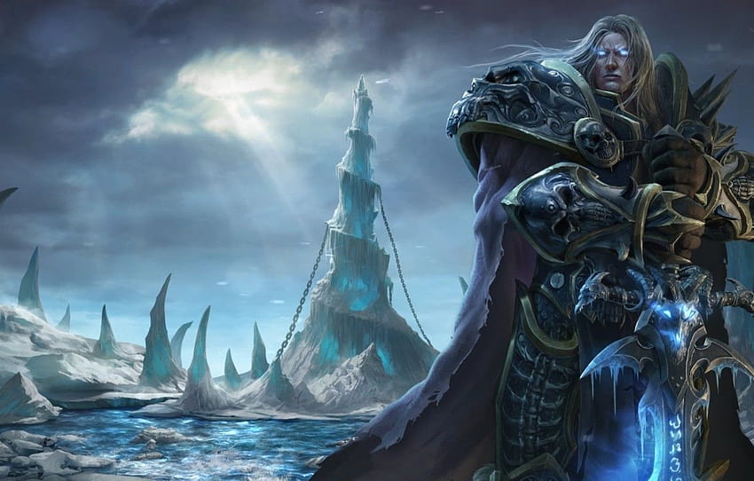 ดาบ ดาบ Undead Undead Frostmourne Arthas Warcraft III บัลลังก์น้ำแข็ง วอลล์เปเปอร์ HD