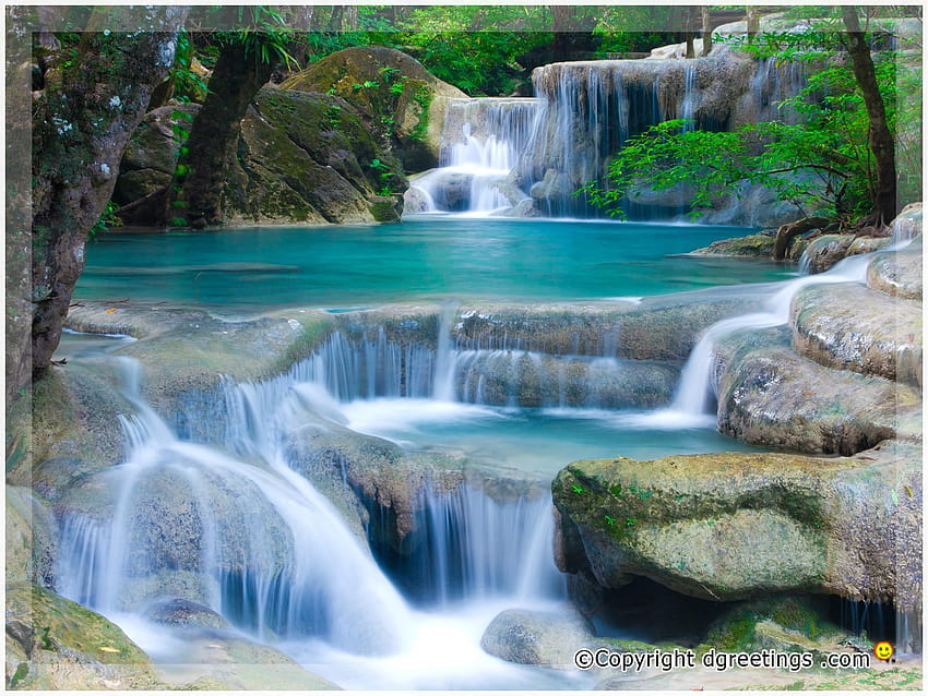 Animierter Wasserfall, Wasserfallparadies HD-Hintergrundbild