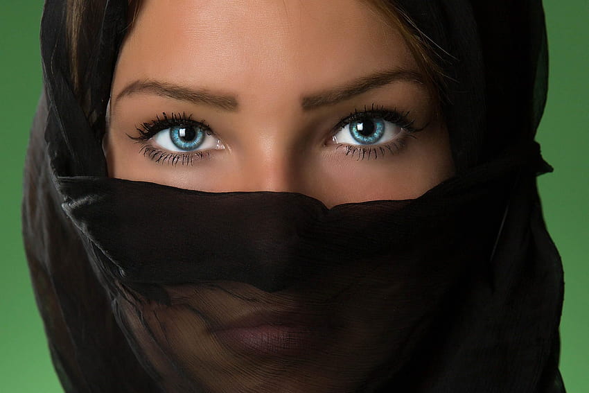 Girl with Scarf Covering Her Face, face cover girl HD wallpaper