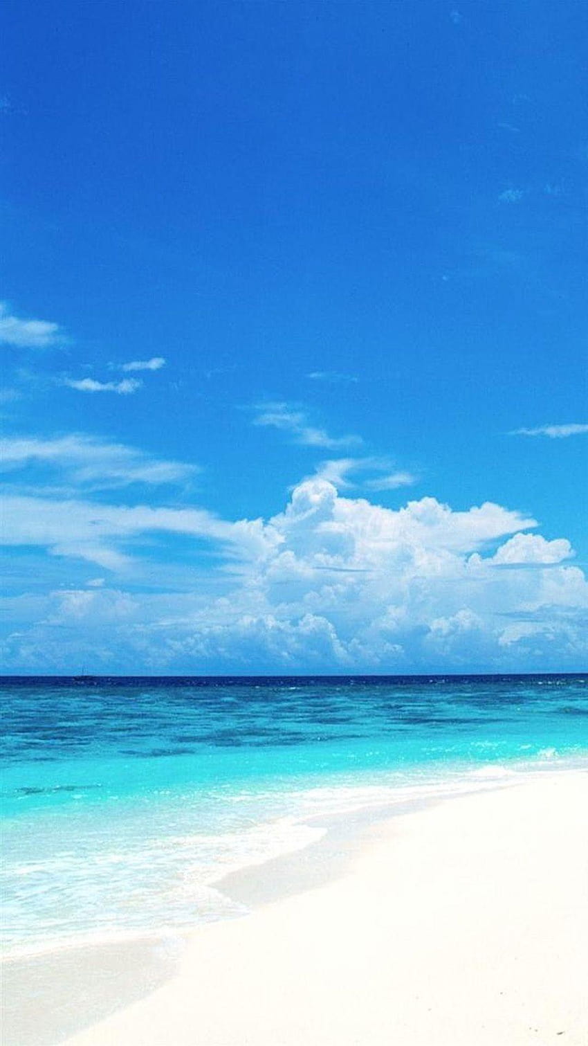 Blaues Meer und weißer Strand Android, blauer Meeresstrand HD-Handy-Hintergrundbild