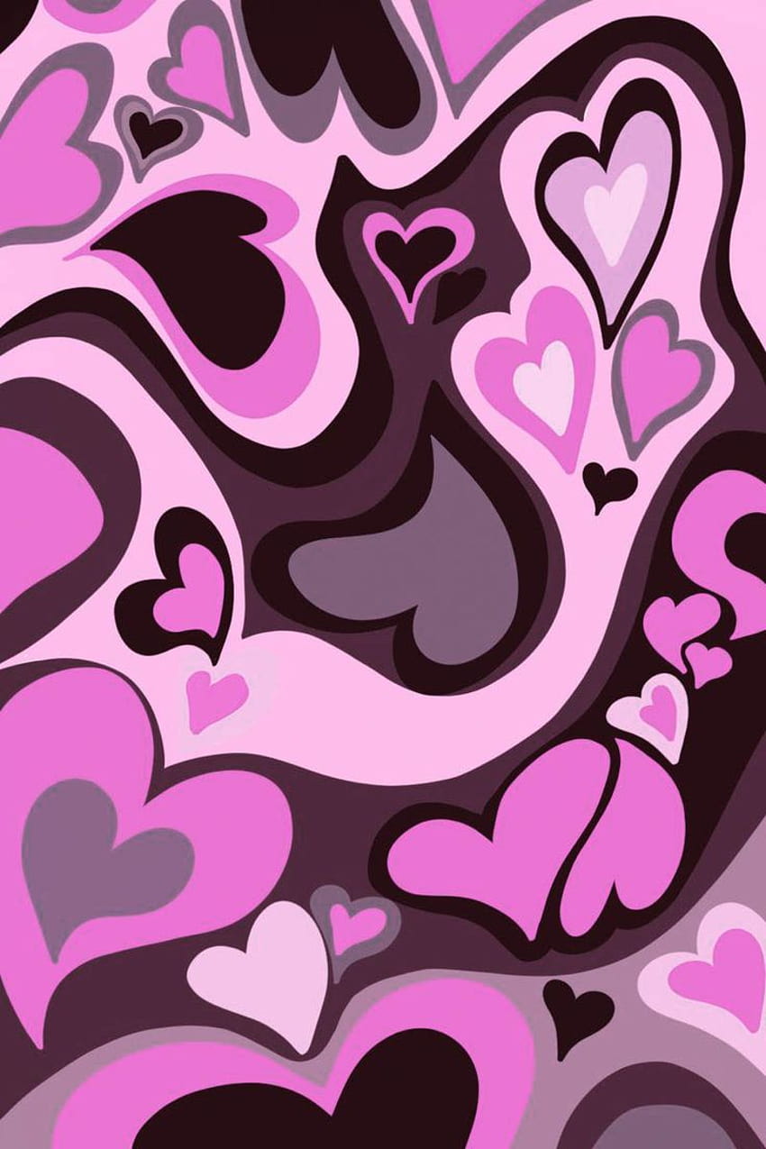 pink liquid hearts, pink heart aesthetic iphone HD phone wallpaper
