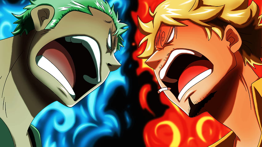 Anime One Piece Roronoa Zoro vs Sanji by_phantomred17, zoro roronoa HD wallpaper