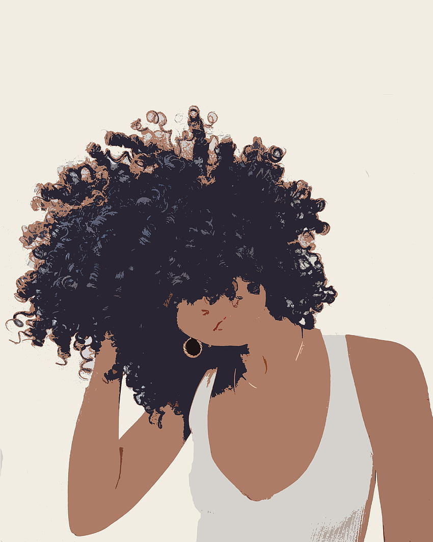 62 Curly hair cartoon ideas in 2021 black girl art black women [4800x6000]  for your , Mobile & Tablet, curly hair girl HD phone wallpaper | Pxfuel