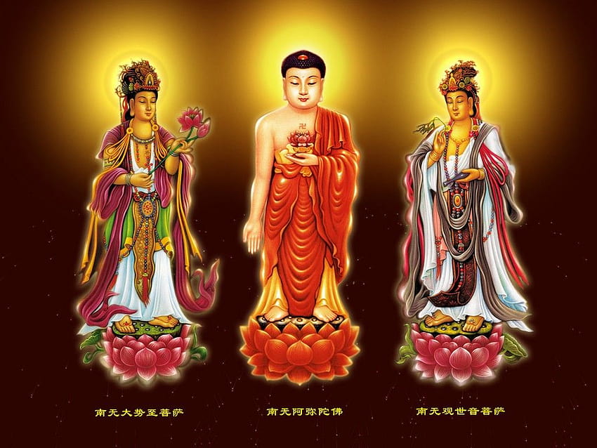 Buddha und Kuan Yin HD-Hintergrundbild