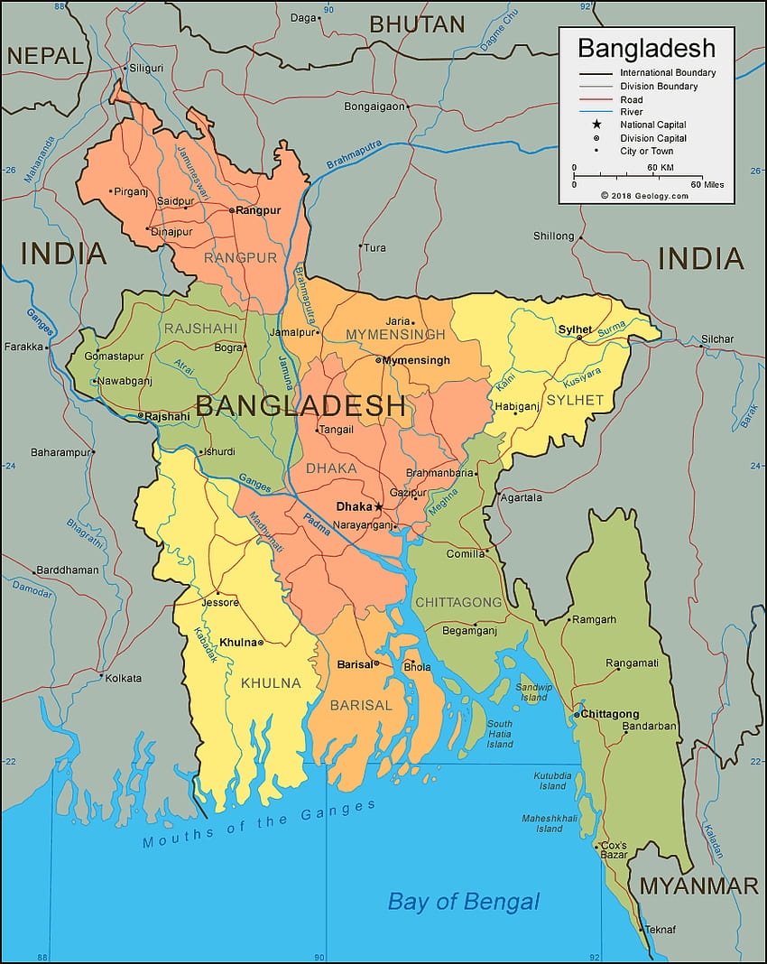 Mappa e satellite del Bangladesh Sfondo del telefono HD