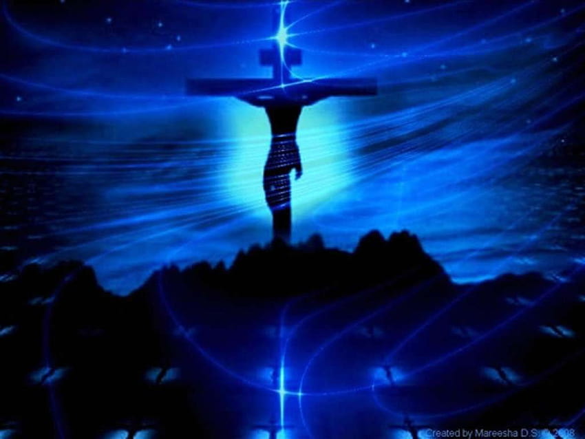 BLUE CHRISTIAN BACKGROUND by rhymz4jesus, blue cross HD wallpaper