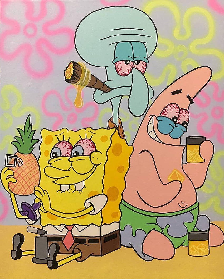 Spongebob Weed posted by Christopher Tremblay, spongebob smoking HD phone wallpaper