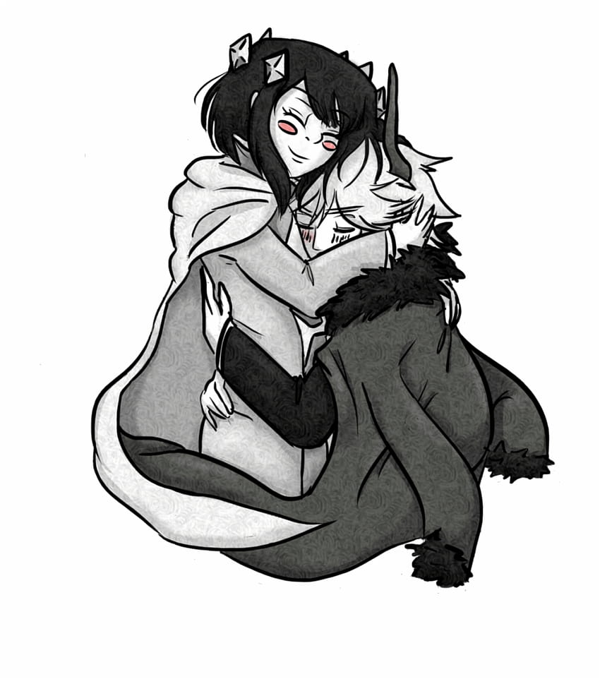 Cute anime couple kissing for Cuddles by FlamedNightmareDemon on DeviantArt