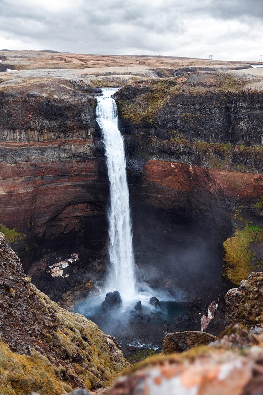 Háifoss, Iceland, haifoss HD phone wallpaper