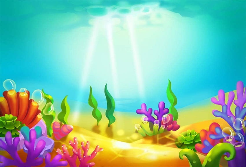 Amazon : CSFOTO 10x7ft Backgrounds for Cartoon Underwater World graphy  Backdrop Aquarium Seaweed Coral Reef Sunshine Sea