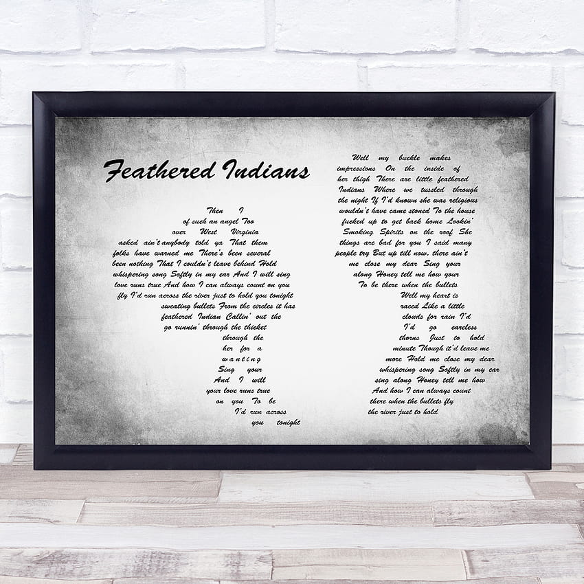 Tyler Childers Feathered Indians Man Lady Couple Grey Song Lyric Quote Print วอลล์เปเปอร์โทรศัพท์ HD