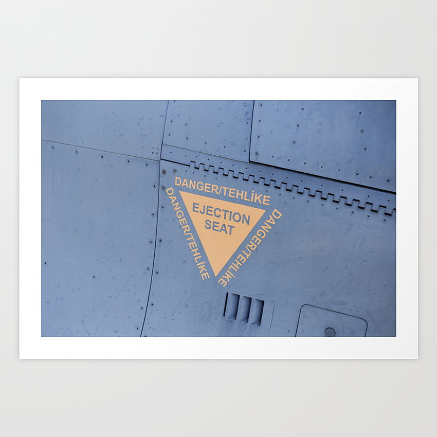 F16 Ejector Seats Warning Sign Art Print by davidpyatt HD phone wallpaper