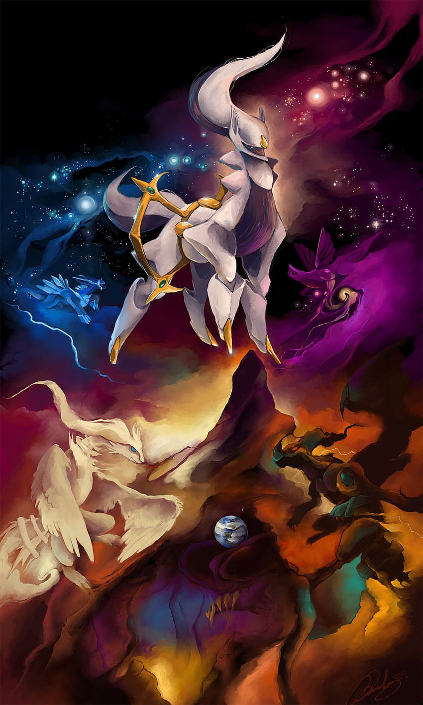 Pokemon Legendary Dialga und Palkia, Palkia legendäres Pokemon HD-Handy-Hintergrundbild