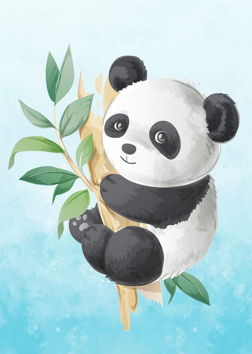 panda watercolor' Poster by Queensy Collin, panda drawing HD phone wallpaper