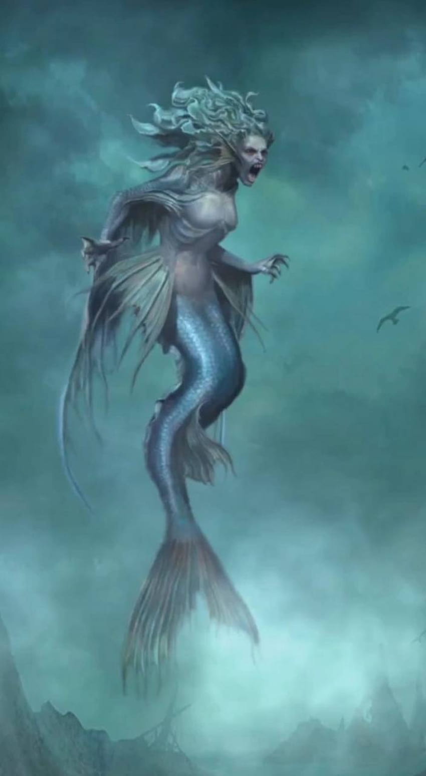 Scary mermaid by Tatuprnczz113082, scary mermaids HD phone wallpaper
