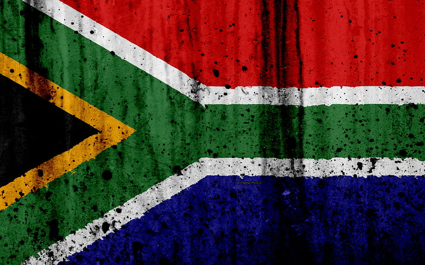 南アフリカの国旗, グランジ, 南アフリカの国旗 高画質の壁紙