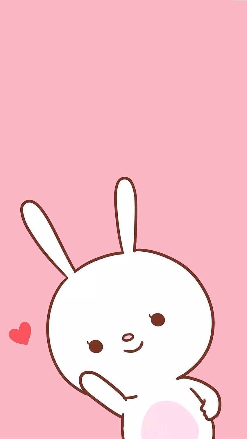 Lindo conejito de dibujos animados, conejito rosa conejo kawaii fondo de pantalla del teléfono