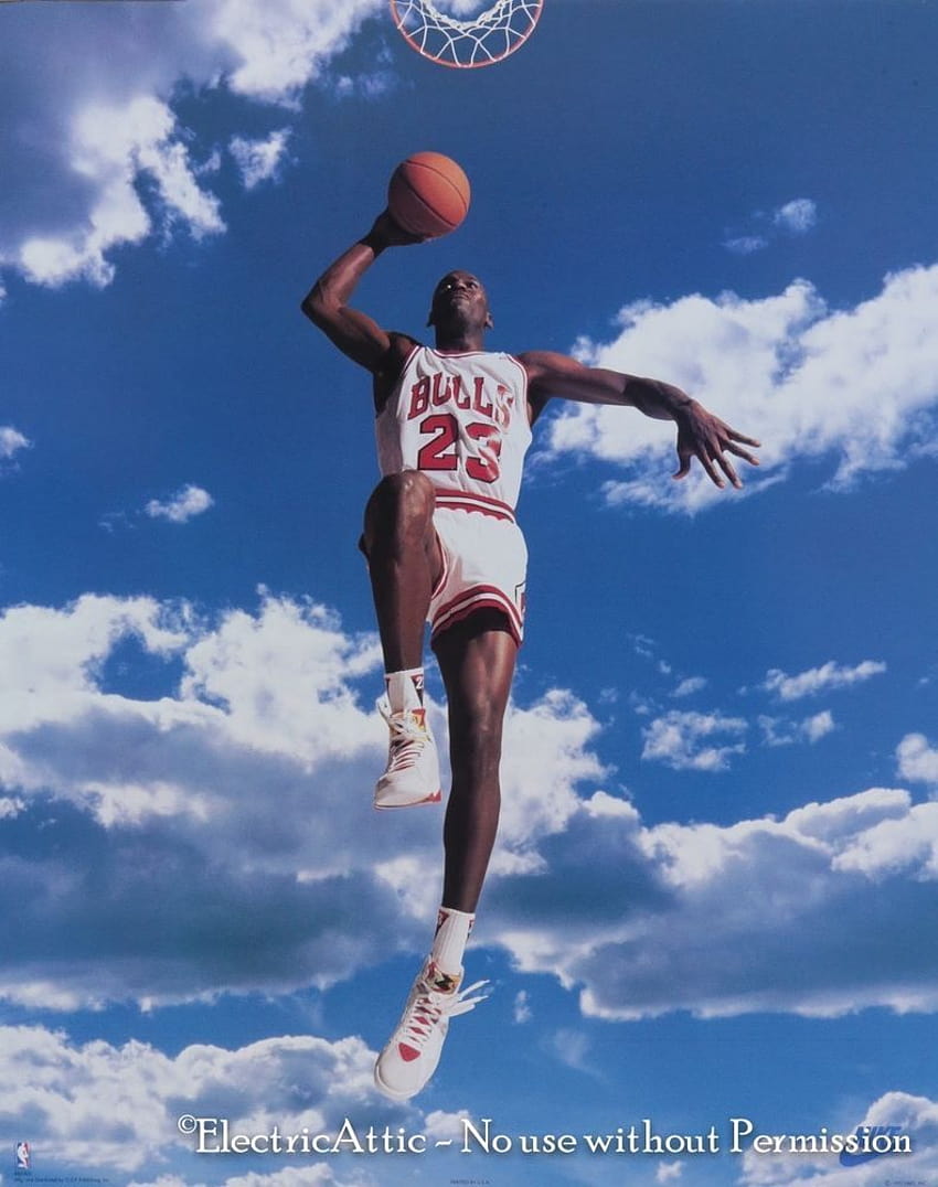 Vintage New Old Stock 16 x 20 Nike Michael Jordan in the Sky NBA, ジョーダン ヴィンテージ HD電話の壁紙
