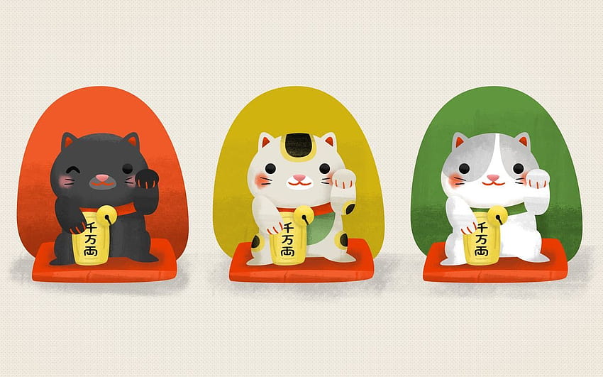 Maneki Neko: Kucing Keberuntungan Jepang Wallpaper HD