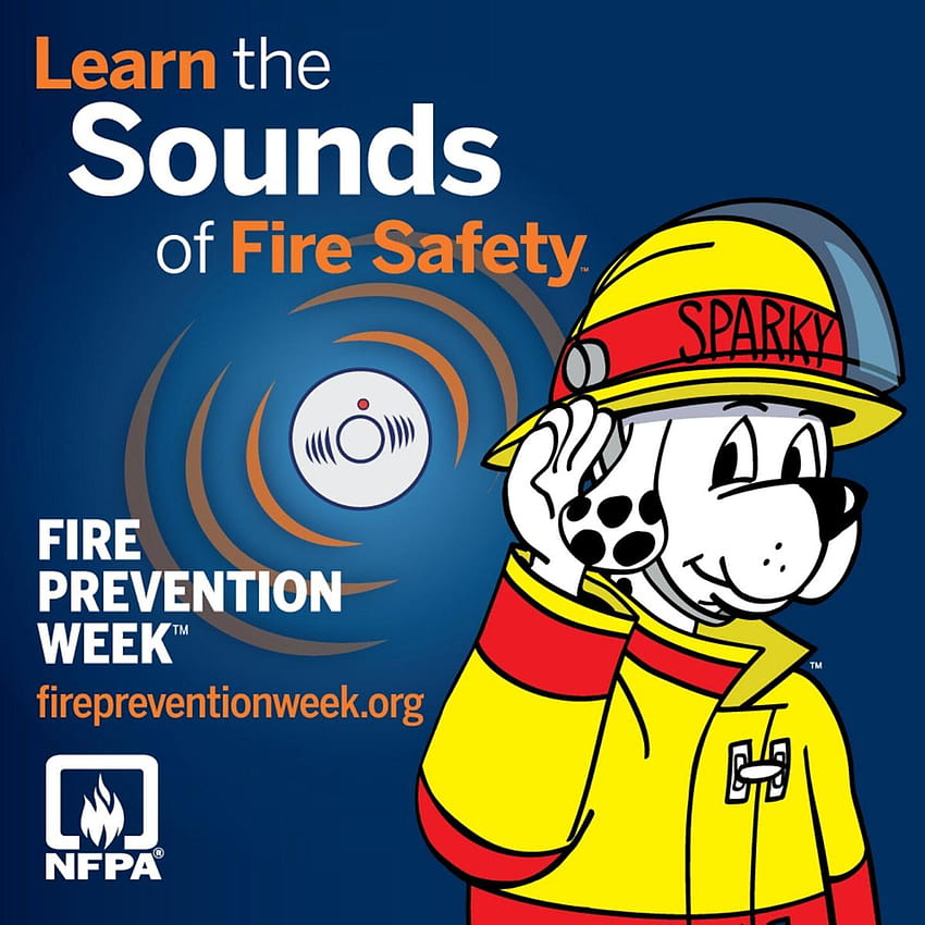 During 'Fire Prevention Week,' learn the sounds of fire safety, sparky fire dog HD phone wallpaper