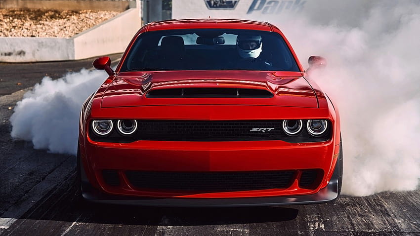 2018 Dodge Challenger SRT Demon Burnout, cars doing burnouts HD wallpaper