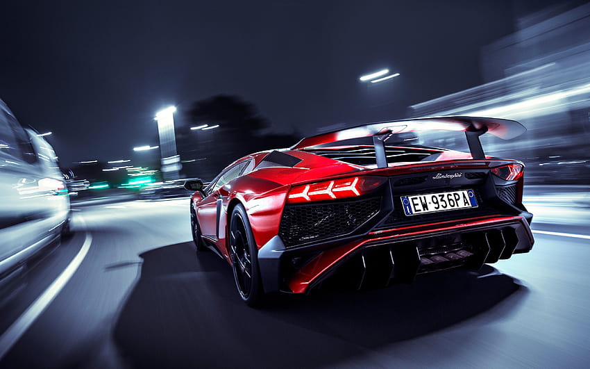 Lamborghini Aventador SV, raceway, 2018 cars, lamborghini sv HD wallpaper