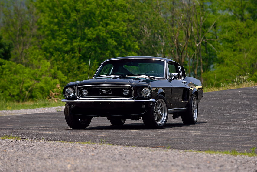 1968, Ford, Mustang, Gt, Fastback, Muscle, Resto, Mod, Street, Rod, Streetrod, Cruiser, Black, Usa, 01 / and Mobile Backgrounds, 1968 ford mustang HD wallpaper