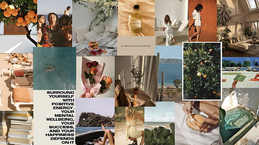 July summer 2020 style inspiration mood board collage, autumn mood ...