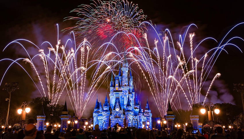 Disney World Magic Kingdom Cinderella's Castle Fireworks, disney castle fireworks sunset HD wallpaper